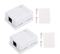 Hapivida RJ45 Surface Mount Box Cat6 Single-Port, Desktop Network Junction Box Flexible Design Built-in Screws for Equipment Work Area Communication Socket Connection