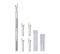 Hapivida Seam Ripper Kit, High-Carbon Steel Sewing Thread Cutter with 5 Replacement Knife Heads and Red Ball for DIY Craft Needlework Embroidery