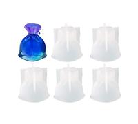 Hapivida Silicone Mould, Reusable 3D Purse Silicone Mold for Epoxy Resin Soap Chocolate Candle Making Decoration with 5Pcs Blessing Bag