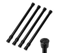Hapivida Telescopic Curtain Rod, Telescopic Curtain Rod, Black Steel, High Carbon Content, Length Easily Adjustable for Bathrooms, Wardrobes, Kitchens, Balconies (40-70 cm x 4 Pieces)