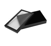 Hapivida Transparent Ring Box, Jewelry Storage Case 36 Slots Ring Display Tray Transparent Lid Flocking Lined Ring Earring Pendant Organizer for Necklace Bracelet(Black)