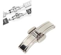 Hapivida Watch Buckle Replacement, Premium Stainless Steel Deployment Butterfly Clasp with Push Button Double Spring Mechanism 5 * 19mm for Leather Steel Ceramic Watchband Strap Accessory