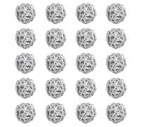 Hapivida Wicker Rattan Balls, 20Pcs Party Decorative Wicker Orbs Bird Toy Rattan Balls Table Wedding Christmas Decoration Bowl Fillers Spheres Vase Fillers Home Decor (Silver)