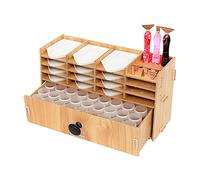 Hapivida Wooden Diamond Painting Tray Organizer, Multi Layers Rhinestone Holder Storage Container for Beads, Rhinestones,DIY Nail Art,Jewellery,Wooden Storage Box with Grid Design,Diamond Art Tool