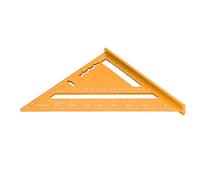 Hapivida Woodworking Triangle Ruler, Aluminum Alloy Carpenter Square with Clear Engraved Scale, Double Sided Marking for Metric and Inch, Compact Design for 45 and 90 Degree (Gold)