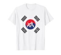 Hapkido South Korea Flag Value Graphic T-Shirt, Men, White, S