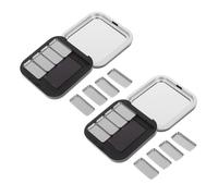 HAPKITCH 2pcs Magnetic Eyeshadow Palettes Organizer Black Iron Lightweight Makeup Containers for Female Friends