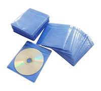 HAPLIVES CD/DVD/BluRay Sleeves,Double-Sided Refill Plastic Sleeve for CD and DVD Storage Binders,100 Pack (Blue)