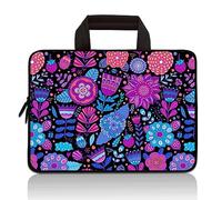 HAPLIVES Universal 7~9 inch Kids Tablet Portable Neoprene Zipper Carrying Sleeve Case Bag Fits 7" 8" 8.5" 8.9" 9" iPad mini 5 4 3 2 1, Galaxy Tab A 8.0 (Purple Flowers)