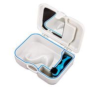 Haplws Denture Box, storage box Dental ultrasonic cleaning device with denture brush mirror for false teeth