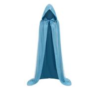 HAPNBCELE Adults Glittering Cape Glitter Hooded Cloak with Tulle, Bling Bling Shiny Fancy Dress for Halloween Christmas Carnival Party (Sky Blue, 150cm/59.0")