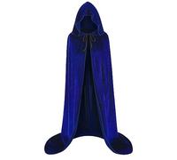 HAPNBCELE Blue Cloak Cape Hooded Men Women for Medieval Renaissance Halloween Cosplay Costume