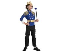 HAPNBCELE Boys Prince Costume, 5PCS Charming Royal King Dress Up for Kids World Book Day Halloween Christmas Birthday Party