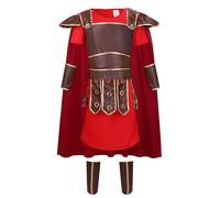 HAPNBCELE Boys Roman Gladiator Costume and Roman Soldier Costume in Halloween Christmas party costumes i World Book Day(Red,4-5Y)