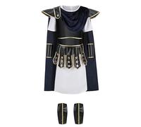 HAPNBCELE Boys Roman Gladiator Costume and Roman Soldier Costume in Halloween Christmas party costumes i World Book Day(Blue,6-7Y)