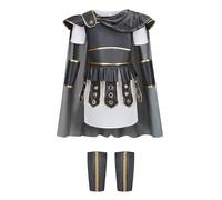 HAPNBCELE Boys Roman Gladiator Costume and Roman Soldier Costume in Halloween Christmas party costumes i World Book Day(Gray,9-10Y)