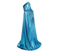 HAPNBCELE Glittering Full Length Cape for Halloween Bling Bling Cloak for Halloween Outfits（43inch,Light blue）