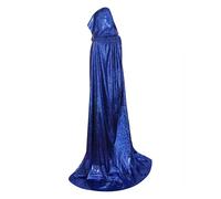 HAPNBCELE Glittering Full Length Cape for Halloween Bling Bling Cloak for Halloween Outfits（55inch,blue）