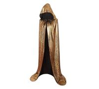 HAPNBCELE Glittering Full Length Cape for Halloween Bling Bling Cloak for Halloween Outfits（55inch,gold）