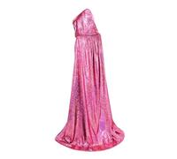 HAPNBCELE Glittering Full Length Cape for Halloween Bling Bling Cloak for Halloween Outfits（63inch,pink）