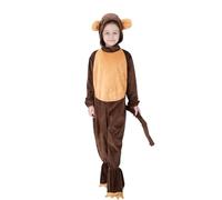 HAPNBCELE Kid's Animal Themed Dresses and Baby Boy's Girl's Animal Bodysuit for Daily or Role Play（Brown Monkey，X-Large）