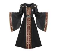 HAPNBCELE Kids Wizard Costume, Magician Robe Set with Hat, Wand, Belt World Book Day Halloween World Book Day Birthday Party (Black, 12-14 Years)