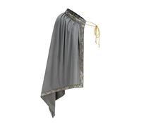 HAPNBCELE Men's Medieval Cape Half-Shoulder Cloak, Halloween Warrior Knight King Costume LARP Renaissance Fair Party Cosplay (Gray, 130cm/51.18“)