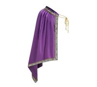 HAPNBCELE Men's Medieval Cape Half-Shoulder Cloak, Halloween Warrior Knight King Costume LARP Renaissance Fair Party Cosplay (Purple, 130cm/51.18“)