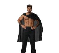 HAPNBCELE Men's Roman Gladiator Cape, Spartan Warrior Soldier Cosplay Cloak for Adult Halloween Medieval Party LARP Outfit (Purple, 118cm/46.45")