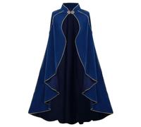 HAPNBCELE Women's Medieval Cloak Renaissance Velvet Cape with Stand-Up Collar Queen Princess Costume Halloween Christmas