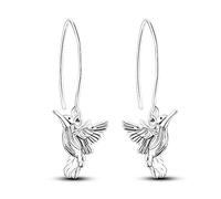Hapour 925 Sterling Silver Hummingbird Hoop Earrings for Wome, Peace Dove Bird Dangle Earrings Hypoallergenic Jewelry Memorial Hummingbirds Gifts for Her