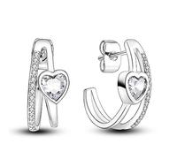 Hapour 925 Sterling Silver Post Stud Earrings for Women,Heart Earrings with Love Cubic Zirconia- Hypoallergenic Studs for Women Wedding Party Daily Prom