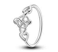 Hapour 925 Sterling Silver Ring for Women,Eternity Gorgeous Celtic Knot Rings Stackable Rings for Women as Gifts Ring Size L1/2 - S