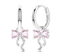 Hapour S925 Sterling Silver CZ Hoop Earrings Dangle Drop Earrings for Women Lightweight Ornate Sweet Butterfly Star Drop Earrings, Sterling Silver, Cubic Zirconia
