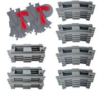 Hapoyxm 27 Pcs Building Blocks City Train Tracks Set, Railway Rails for Train, City Expansion Tracks Compatible with The Market Leader, Expansion Set for Children (27 PCS)