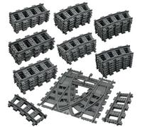 Hapoyxm Classic City Train Tracks, 54 Pieces Railroad Track with 32 Curved, 20 Straight and 2 Switch Train Tracks, Train Expansion Accessories Compatible with All Major Brand (54 PCS)