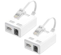 HAPPEN BT Plug To ADSL RJ11 Broadband Internet Microfilter Splitter 2 Pack, BT Male To BT & RJ11 Female for Landline Modem