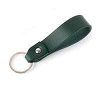 HAPPER STUDIO Italian leather key fob with your personalised custom name/text (Green)