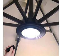 Happetite Umbrella Lights with Remote, Rechargeable Patio Cantilever Umbrella Lights with 3 Brightness Modes, for Offset Patio Umbrella in Outdoor & Garden (Black)