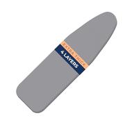 happhom Ironing Board Cover, 4-Layer Extra Thick Pad, Silver Coated, Non-Stick, Scorch & Stain Resistant, Elastic Edges, Easy Fit Fastening & Drawstring 35x115 cm (Grey, M)