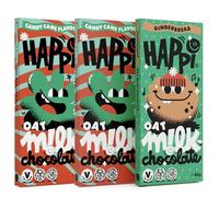 Happi 3 x 80g Christmas Vegan Chocolate Bars | 2 x Candy Cane Mint Chocolate | 1x Honeycomb & Ginger Flavour - Vegan Chocolate Gifts