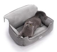 Happi N Pets Large Cat Radiator Bed For Big Cats, Spacious Cat Perch for Heaters, Cuddly Heating Lounger Featuring With Adjustable Hook for Various Radiators, Washable Cover, Window Hammock, Grey