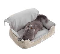 Happi N Pets Large Cat Radiator Bed For Big Cats, Spacious Cat Perch for Heaters, Cuddly Heating Lounger Featuring With Adjustable Hook for Various Radiators, Washable Cover, Window Hammock, Beige