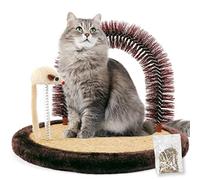 Happi N Pets The Original Cat Arch Self Groomer, Grooming Brush with Heavey Duty Scratching Pad and Mouse Toy, Face Scratchers, Cat Scrathers & Rubbing Post