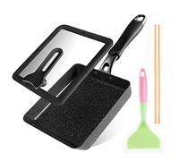HAPPI STUDIO Japanese Tamagoyaki Pan - Square Nonstick Omelette Pan, 7.2 x 6 Inches, Black