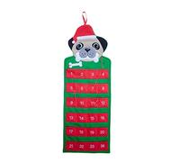 Happie Hare - Pug Dog Pet Puppy Hanging Holiday Advent Calendar with Pockets - Countdown to Christmas And Holiday for Kids & Family - (Pug Advent Calendar)