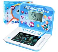 Happiegg Kids Laptop, 2-in-1 LCD Drawing Board & Learning Laptop for Toddlers, Learn Alphabet Maths Games Music, Christmas Birthday Gifts for 3 4 5 6 7 8 Year Old Boys Girls, BLUE