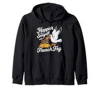 Happier Than A Seagull with A French Fry Fun Zip Hoodie