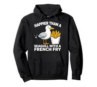 Happier Than A Seagull with A French Fry Pullover Hoodie