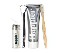 Happier Ultimate Hygiene Bundle: Fresh Mint Toothpaste, Bamboo Toothbrush, Plastic-Free Floss, Stainless Steel Tongue Cleaner